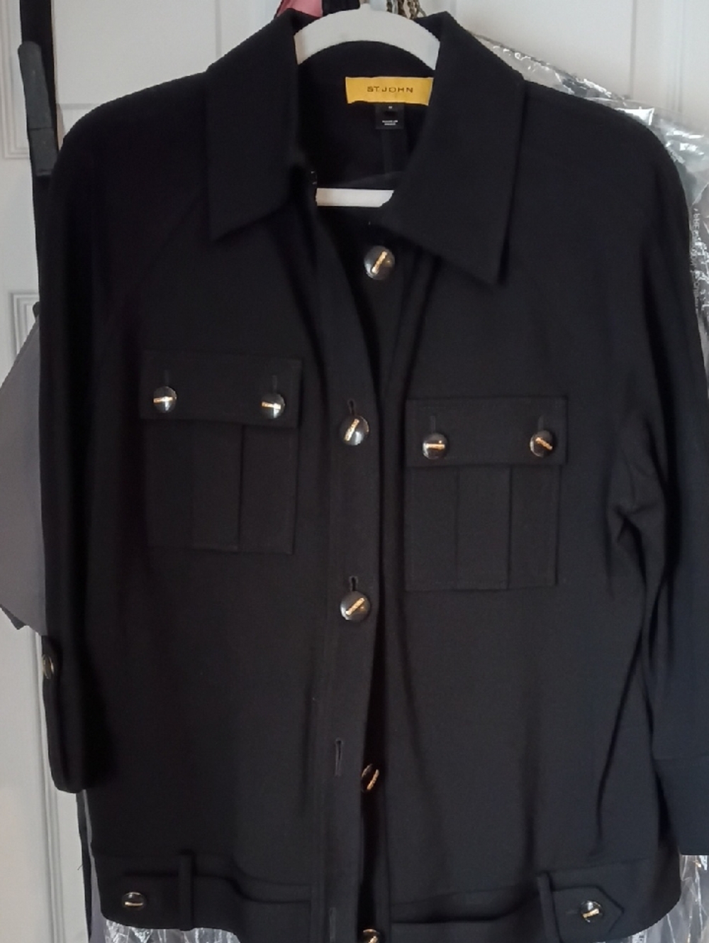 St. John Black Button-Front Women's Jacket